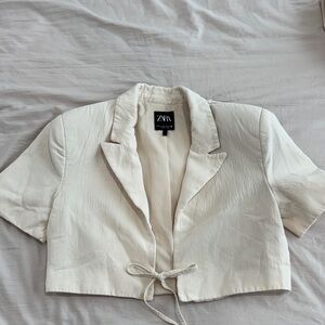 Zara Off-White Short Blazer